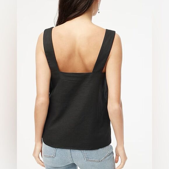 NWT J CREW FACTORY Linen-blend squareneck tank top - Picture 2 of 5
